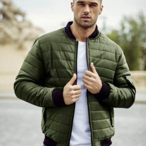 Pánská NEWSTYLE bunda prošívaná bomber jacket zelená