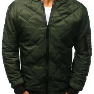 Pánská STYLE bunda prošívaná bomber jacket zelená