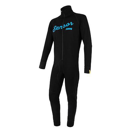 SENSOR MERINO DF pánská kombinéza černá Velikost: XL 8592837055930