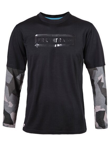 FRESH TRASH FT men's escape merino long sleeve tee black/camo Velikost: XXL