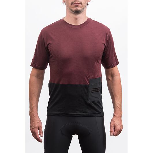 FRESH TRASH FT men's lite merino pocket jersey merlot red/black Velikost: M - Obrázek 2