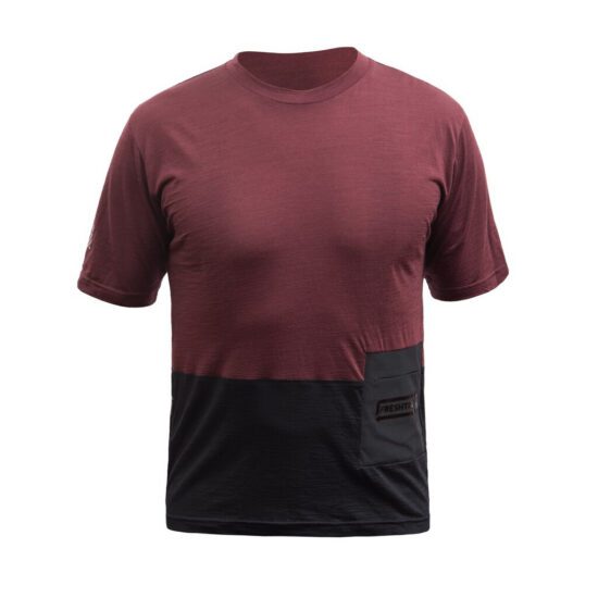 FRESH TRASH FT men's lite merino pocket jersey merlot red/black Velikost: M