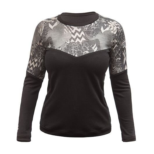 FRESH TRASH FT women's escape merino long sleeve tee black zebra Velikost: M