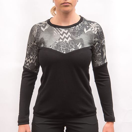 FRESH TRASH FT women's escape merino long sleeve tee black zebra Velikost: XL - Obrázek 2