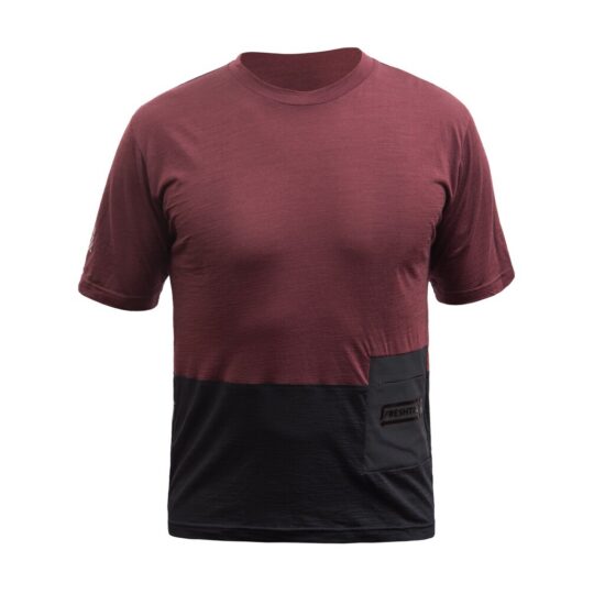 Fresh Trash MEN'S LITE MERINO POCKET JERSEY MERLOT RED/BLACK Velikost: L