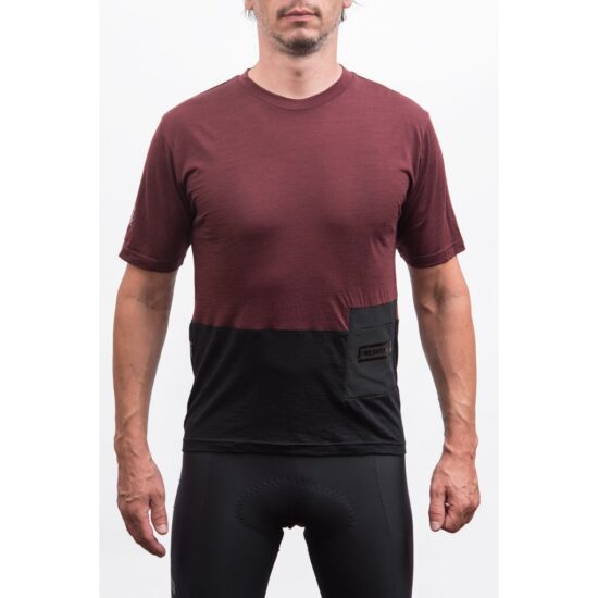 Fresh Trash MEN'S LITE MERINO POCKET JERSEY MERLOT RED/BLACK Velikost: S - Obrázek 2