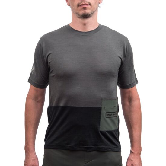 Fresh Trash MEN'S LITE MERINO POCKET JERSEY OLIVE GREEN/BLACK Velikost: S - Obrázek 2