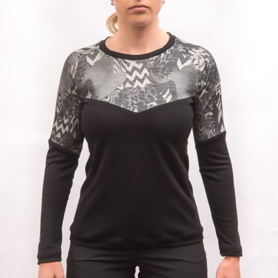Fresh Trash WOMEN'S ESCAPE MERINO LONG SLEEVE TEE BLACK/ZEBRA Velikost: S - Obrázek 2