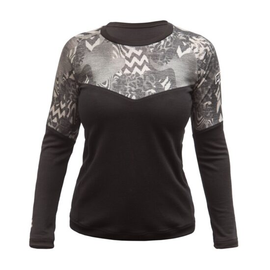 Fresh Trash WOMEN'S ESCAPE MERINO LONG SLEEVE TEE BLACK/ZEBRA Velikost: XL