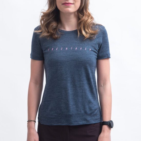 Fresh Trash WOMEN'S MERINO TENCEL LOGO TEE BLUE Velikost: M - Obrázek 2