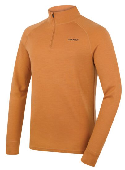 Husky Pánská merino mikina Aron Zip M mustard Velikost: XXL 8592287036442
