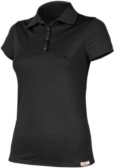LASTING dámská merino polo košile ALISA černá Velikost: S