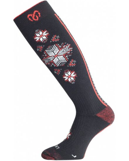 LASTING merino lyžařské podkolenky SWN černá/červená Velikost: XL/46-49