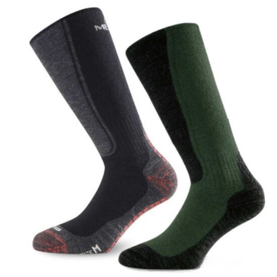 LASTING merino ponožky WinterSki&Hike WSM 2-PACK černá+zelená