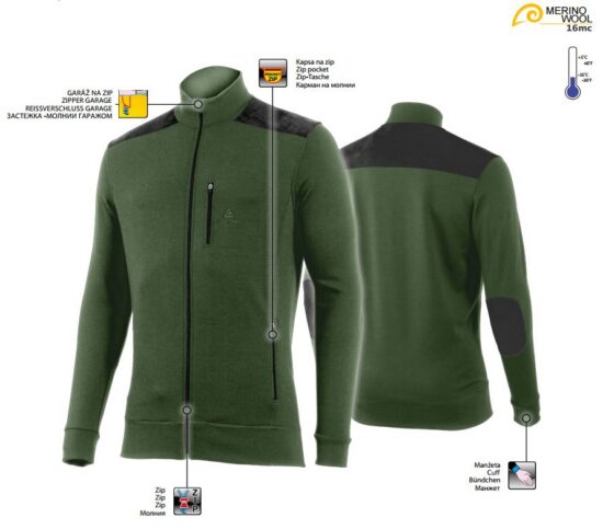 LASTING pánská merino mikina HUBERT černá Velikost: L - Obrázek 2