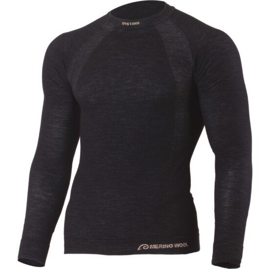LASTING pánské merino bezešvé triko WAPOL černé Velikost: S/M