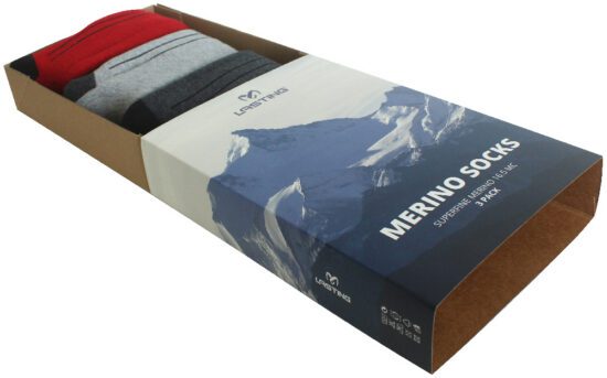 Lasting FWC-3pack Merino ponožky - červená