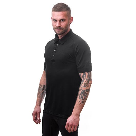 SENSOR MERINO ACTIVE POLO pánské triko kr.rukáv černá Velikost: L - Obrázek 2