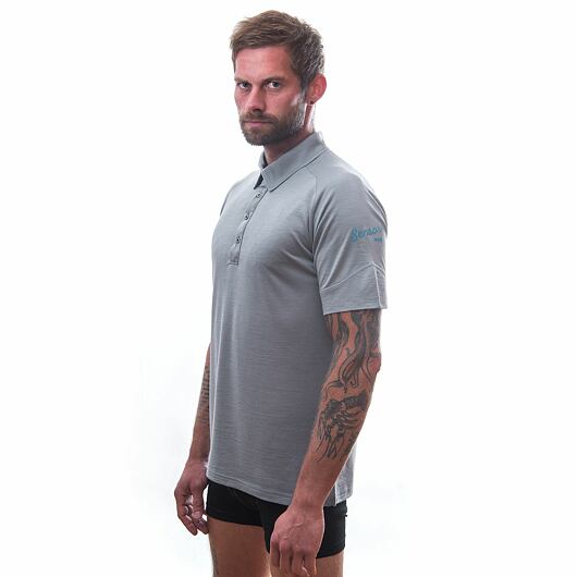 SENSOR MERINO ACTIVE POLO pánské triko kr.rukáv šedá Velikost: S - Obrázek 2