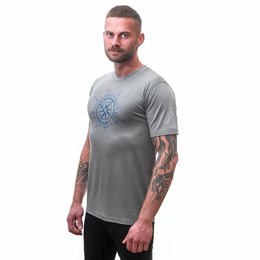 SENSOR MERINO ACTIVE PT COMPASS pánské triko kr.rukáv šedá Velikost: XXL - Obrázek 2