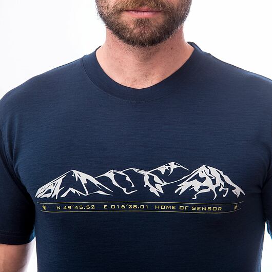 SENSOR MERINO ACTIVE PT MOUNTAINS pánské triko kr.rukáv deep blue Velikost: XXL - Obrázek 2