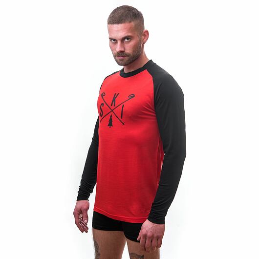 SENSOR MERINO ACTIVE PT SKI pánské triko dl.rukáv červená/černá Velikost: S - Obrázek 2