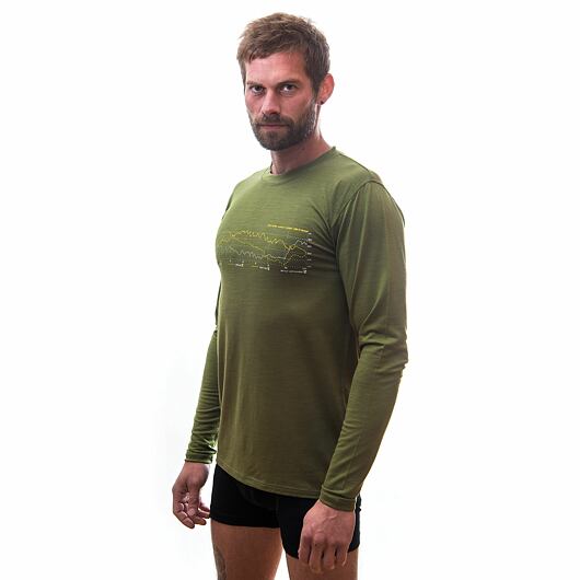 SENSOR MERINO ACTIVE PT TRACK pánské triko dl.rukáv safari Velikost: S - Obrázek 2