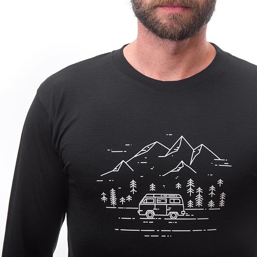SENSOR MERINO ACTIVE PT VAN LIFE pánské triko dl.rukáv černá Velikost: XL - Obrázek 2