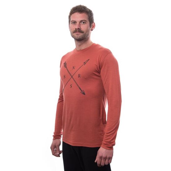 SENSOR MERINO ACTIVE SNSR pánské triko dl.rukáv terracotta Velikost: S - Obrázek 2
