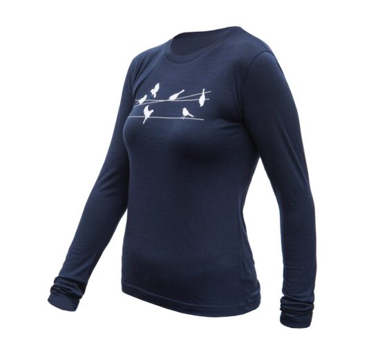 SENSOR MERINO ACTIVE SONGBIRDS dámské triko dl.rukáv deep blue Velikost: M