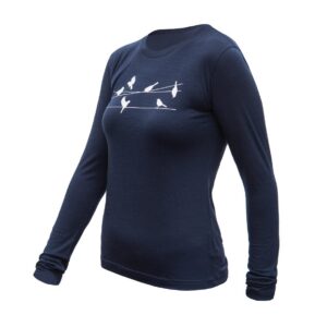 SENSOR MERINO ACTIVE SONGBIRDS dámské triko dl.rukáv deep blue Velikost: S