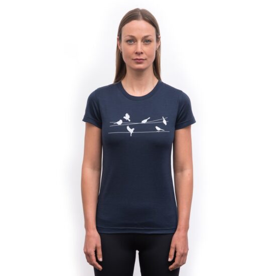 SENSOR MERINO ACTIVE SONGBIRDS dámské triko kr.rukáv deep blue Velikost: M - Obrázek 2