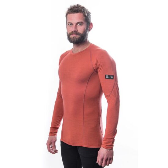 SENSOR MERINO ACTIVE pánské triko dl.rukáv terracotta Velikost: XXL - Obrázek 2
