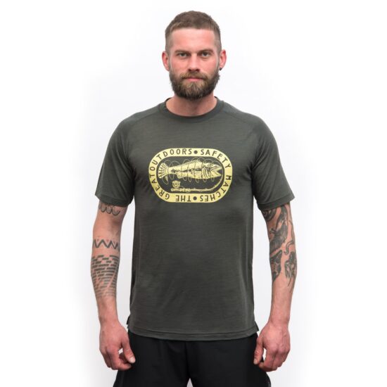 SENSOR MERINO AIR OUTDOORS pánské triko kr.rukáv olive green Velikost: L - Obrázek 2