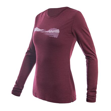 SENSOR MERINO AIR PT HILLS dámské triko dl.rukáv port red Velikost: S