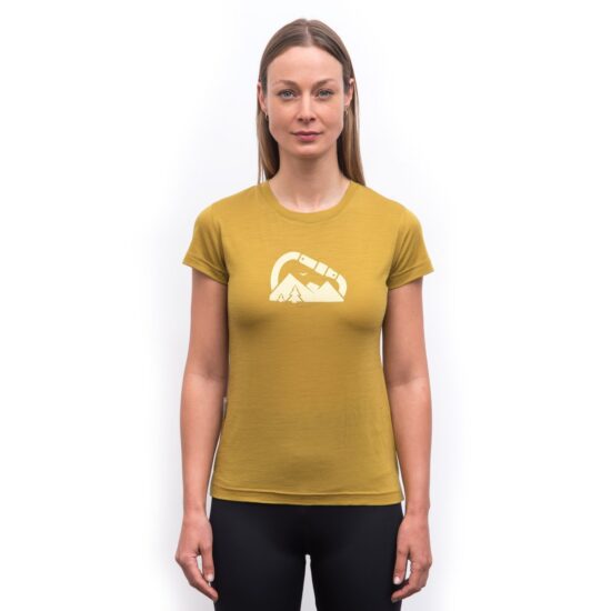 SENSOR MERINO AIR SUMMIT dámské triko kr.rukáv mustard Velikost: M - Obrázek 2
