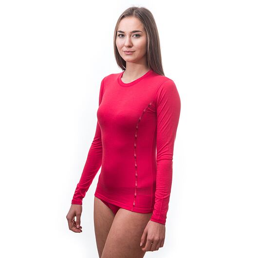SENSOR MERINO AIR dámské triko dl.rukáv magenta Velikost: XL - Obrázek 2