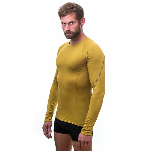 SENSOR MERINO AIR pánské triko dl.rukáv mustard Velikost: XXL - Obrázek 2