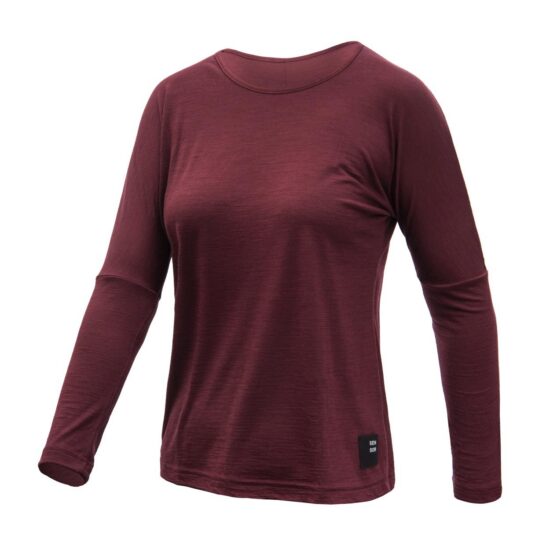 SENSOR MERINO AIR traveller dámské triko dl.rukáv port red Velikost: M