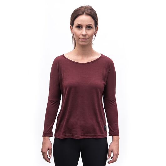 SENSOR MERINO AIR traveller dámské triko dl.rukáv port red Velikost: XL - Obrázek 2