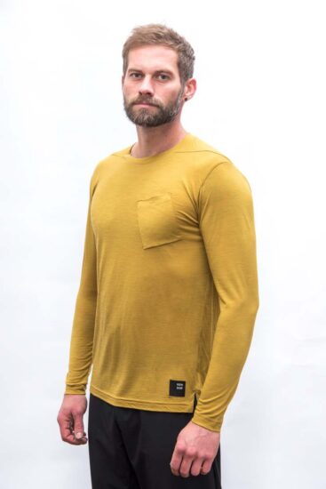 SENSOR MERINO AIR traveller pánské triko dl.rukáv mustard Velikost: M - Obrázek 2