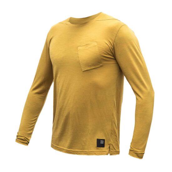 SENSOR MERINO AIR traveller pánské triko dl.rukáv mustard Velikost: M