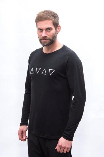 SENSOR MERINO BLEND ELEMENTS pánské triko dr.rukáv černá Velikost: M - Obrázek 2