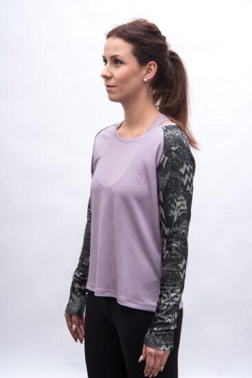 SENSOR MERINO BLEND IMPRESS dámské triko dl.rukáv violet/zebra Velikost: L - Obrázek 2