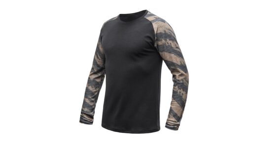 SENSOR MERINO BLEND IMPRESS pánské triko dl.rukáv black/brush Velikost: M