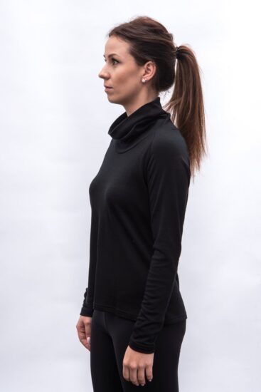 SENSOR MERINO BLEND dámské triko dl.rukáv rolák černá Velikost: S - Obrázek 2