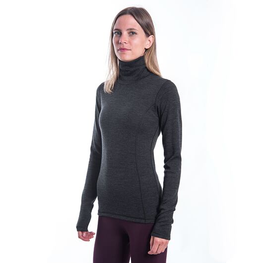 SENSOR MERINO BOLD dámské triko dl.rukáv roll neck anthracite gray Velikost: M - Obrázek 2