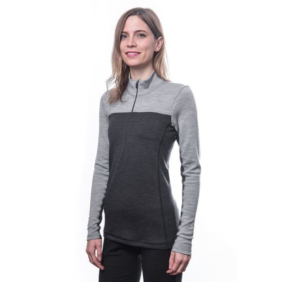 SENSOR MERINO BOLD dámské triko dl.rukáv zip anthracite/cool gray Velikost: XL - Obrázek 2