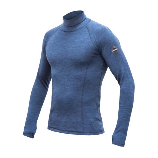 SENSOR MERINO BOLD pánské triko dl.rukáv roll neck cool blue Velikost: M