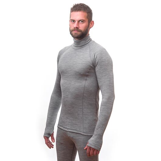 SENSOR MERINO BOLD pánské triko dl.rukáv roll neck cool gray Velikost: S - Obrázek 2